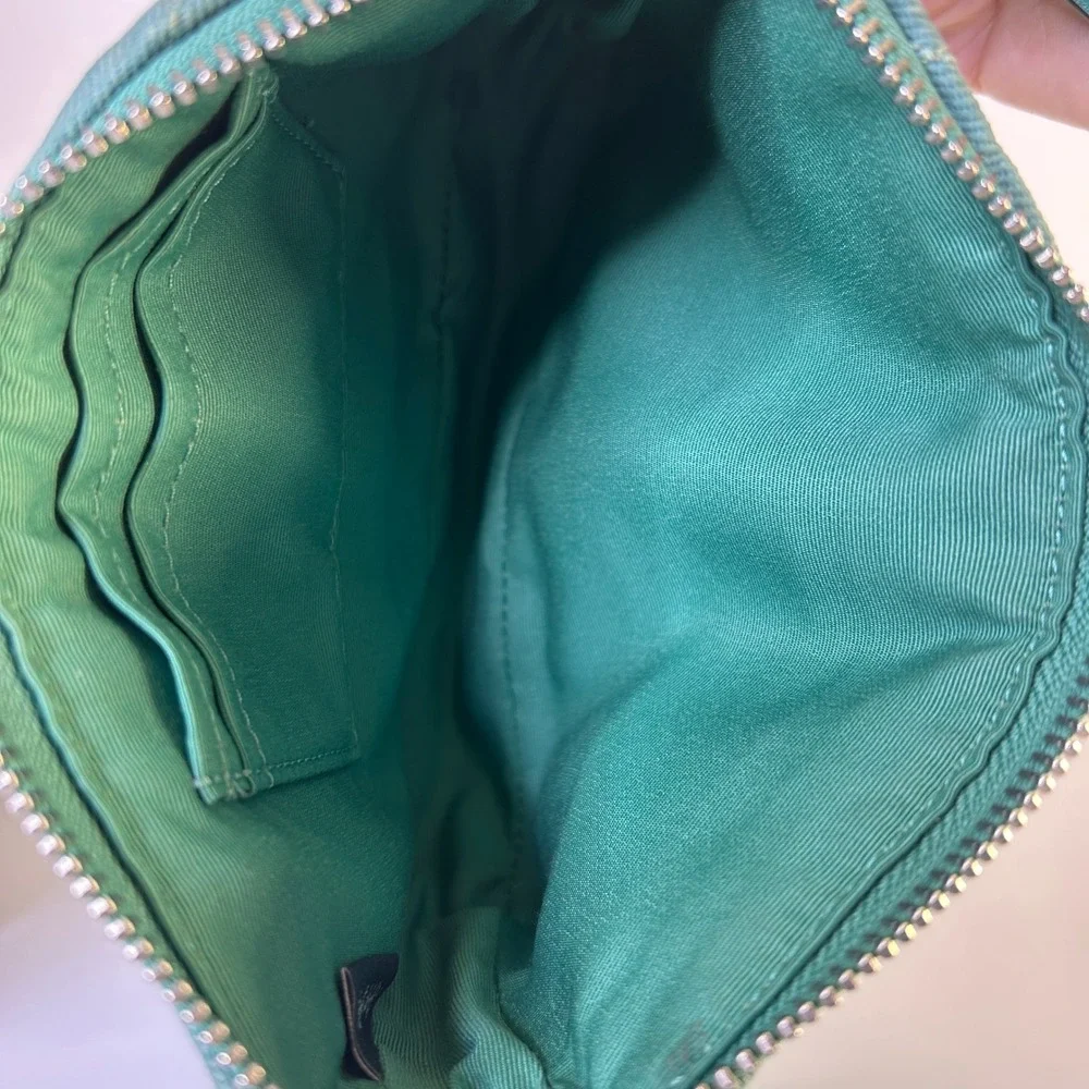Coach Nolita 19 Green Quilted Denim Wristlet Shoulder Bag Excellent